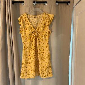 Indulge Yellow Floral V-Neck Dress
